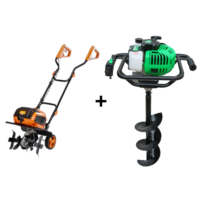 Villager Fuse Akumulatorski Kultivator VCT 3640 + GardenMaster Bušač Zemlje RD520X