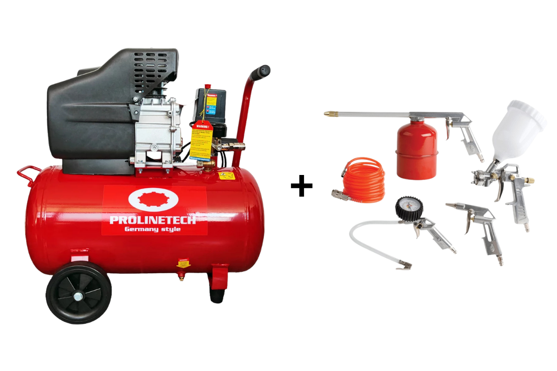 Prolinetech Kompresor PLT/AC-50L 50 L + PLT/KIT-5 Pneumatski Set
