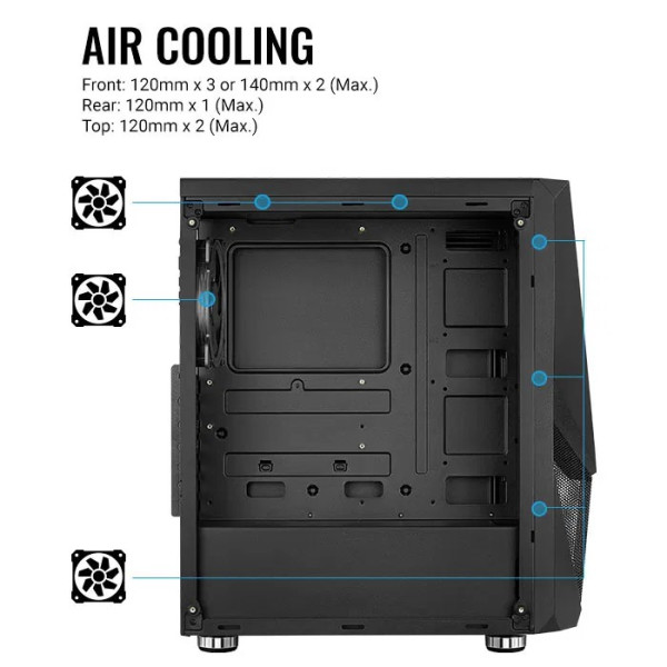 Kućište Tower Aerocool Zauron Saturn FRGB-G-BK-v1 FRGB, ACCM-PV23013.11