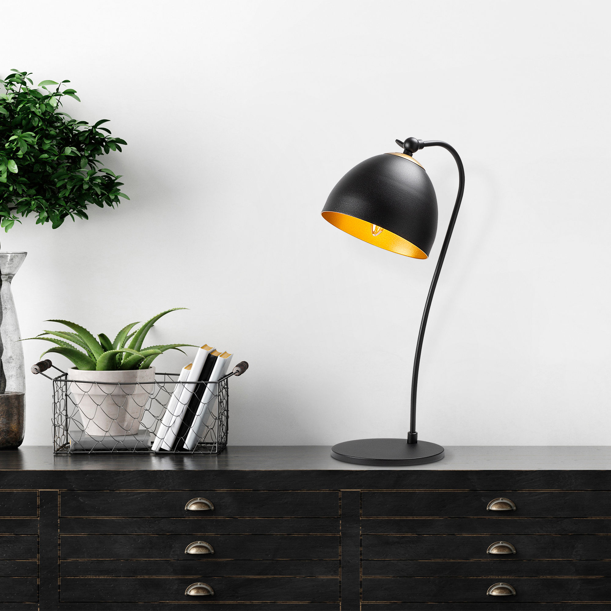 Stona lampa Acuka12295 Crna, Zlatna