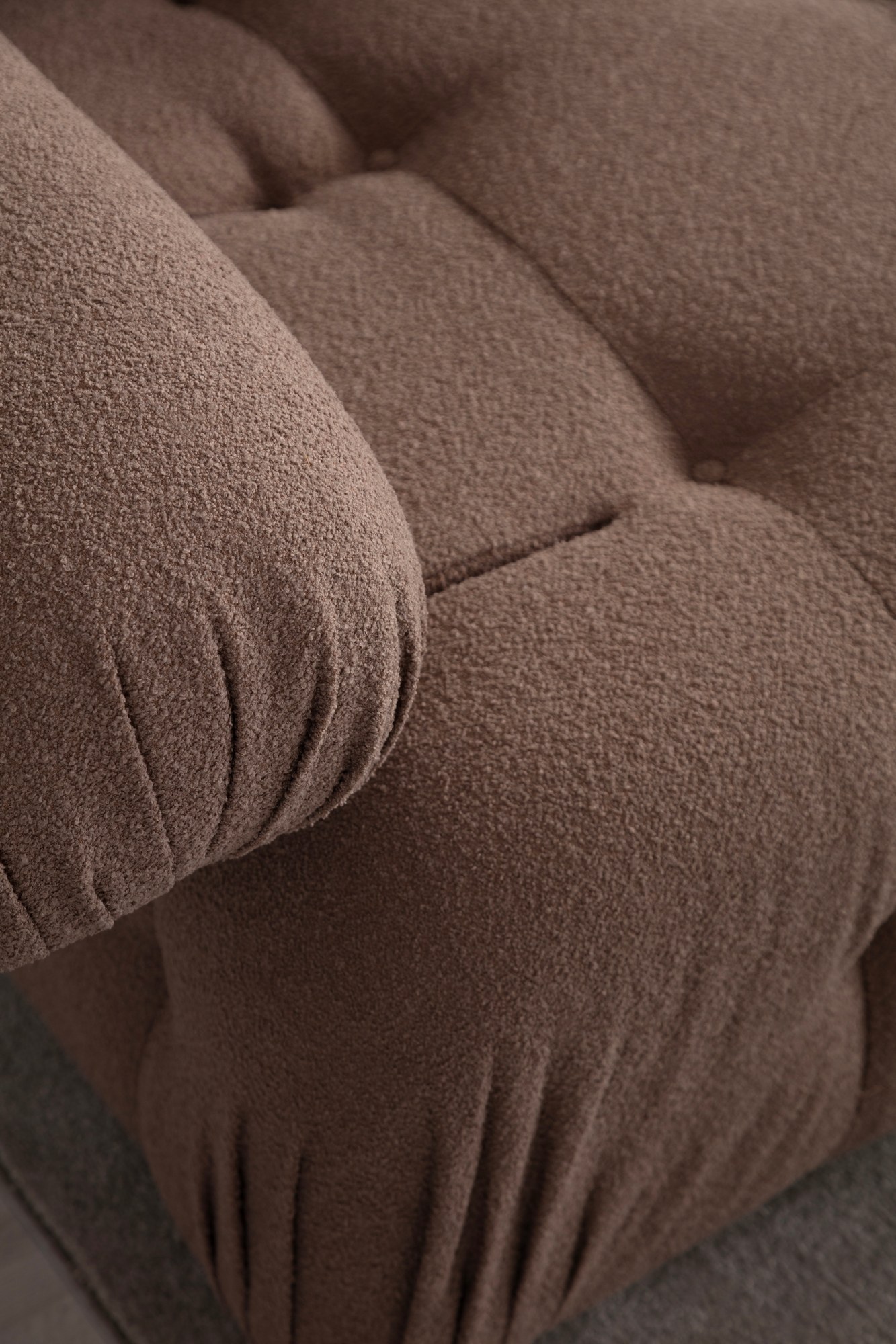 Ugaona garnitura Doblo 3 Seater with Pouffe ( L1-O1-1R-Pouffe) - Kapućino