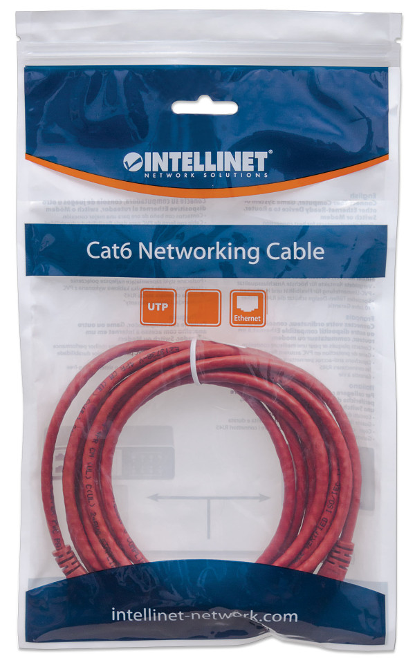 LAN UTP kabl intellinet 342179 Cat6 CCA/Crveni/3m