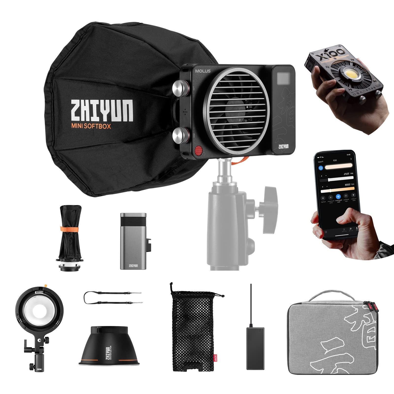 ZHIYUN LED Svetlo Molus X100 black PRO