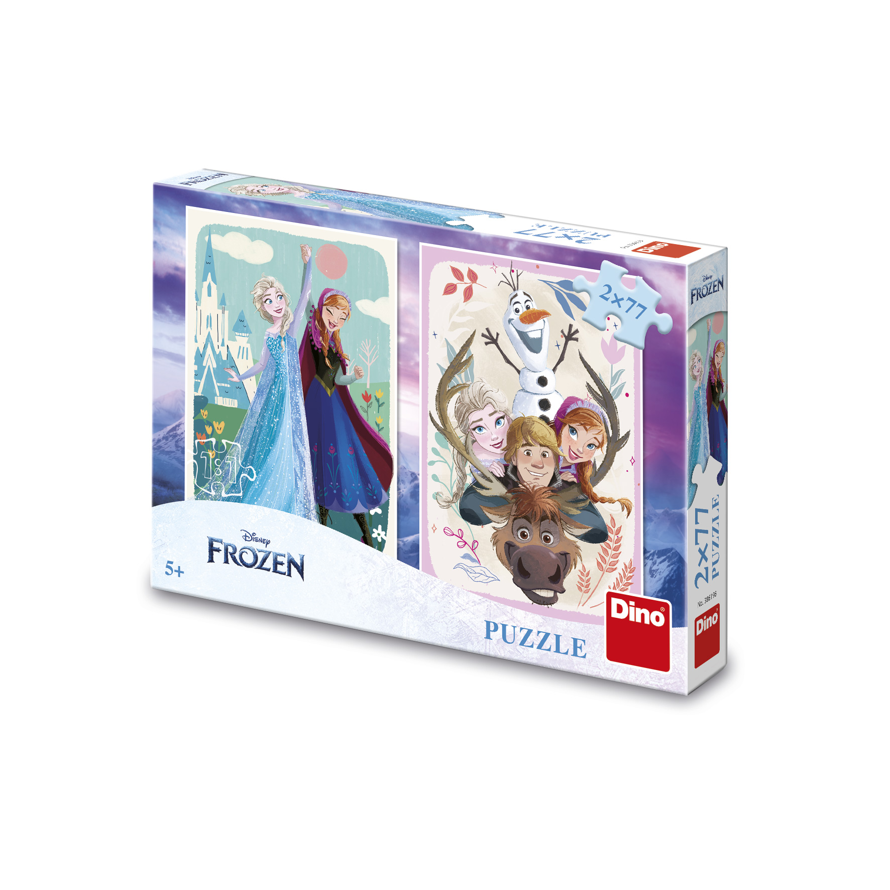 DINO FROZEN: ANA I ELSA PUZZLE SET 2x77 DELOVA