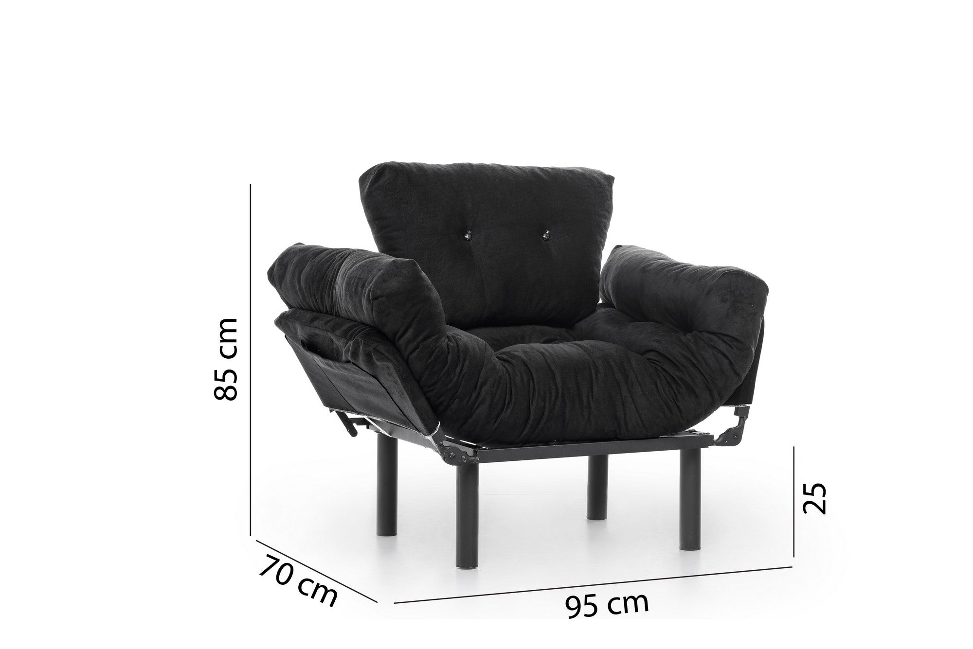 Fotelja Nitta Single - Crna