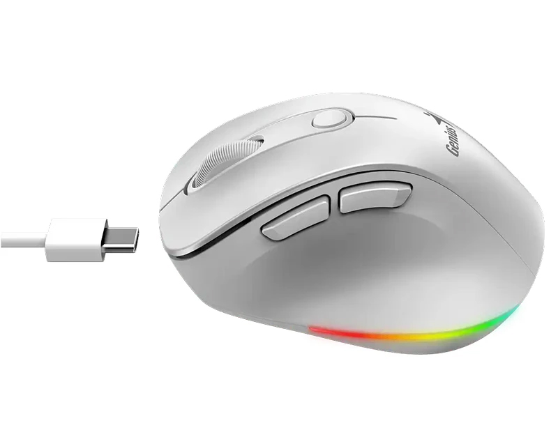 Ergo 9000S Pro Pearl White USB Bežični Pine Wood miš