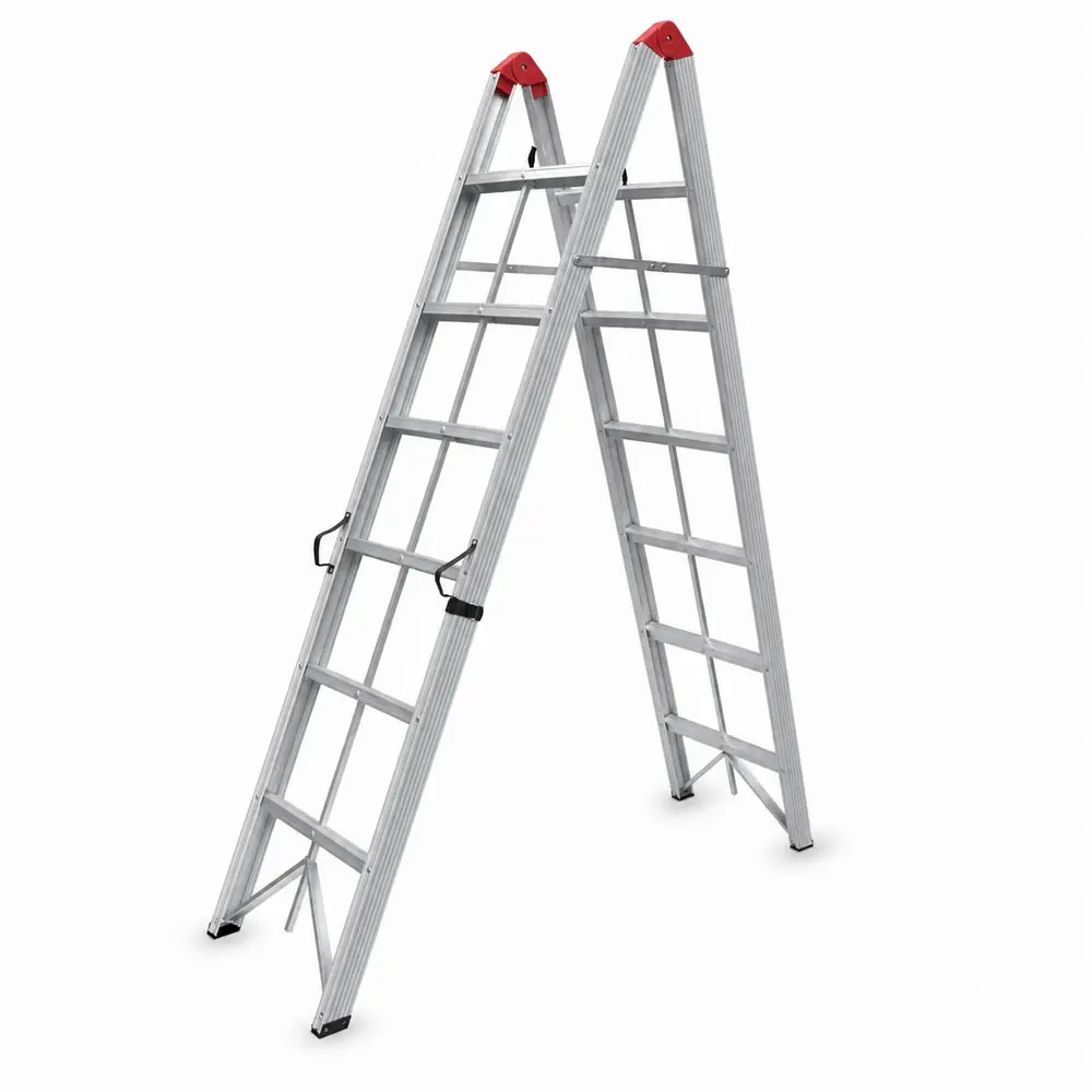 SuperStep Duple Sklopive Štapne Alu Merdevine 2x6 218cm