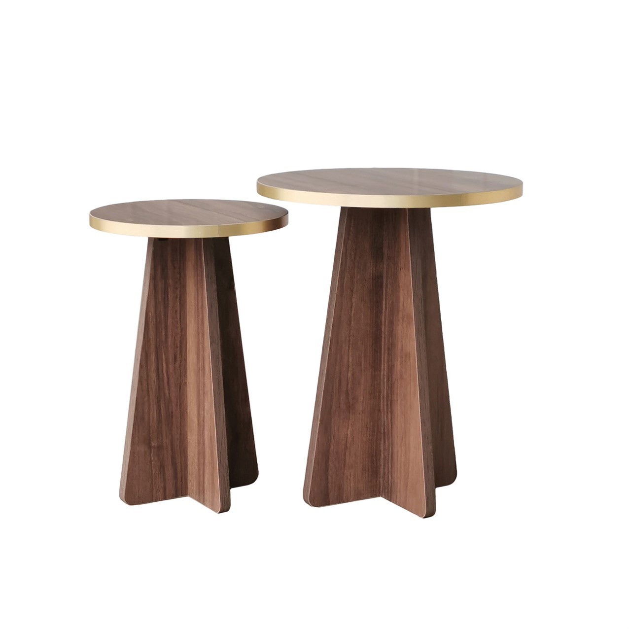 Set klub stolova Mushroom 2 - Zlatna, Orah