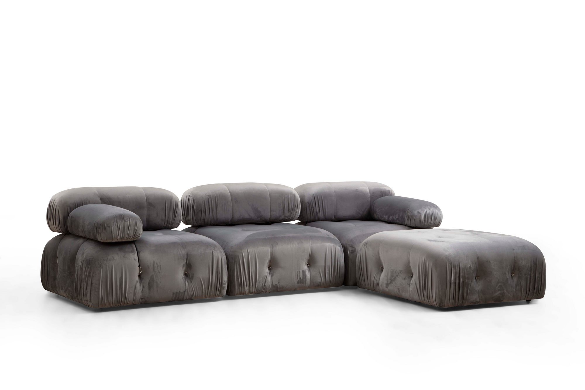 Ugaona garnitura Bubble Corner ( L1-O1-1R -Puf) - Siva