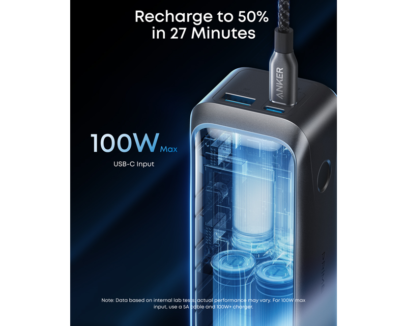 Prime 20000mAh, 220W, Power Bank crni