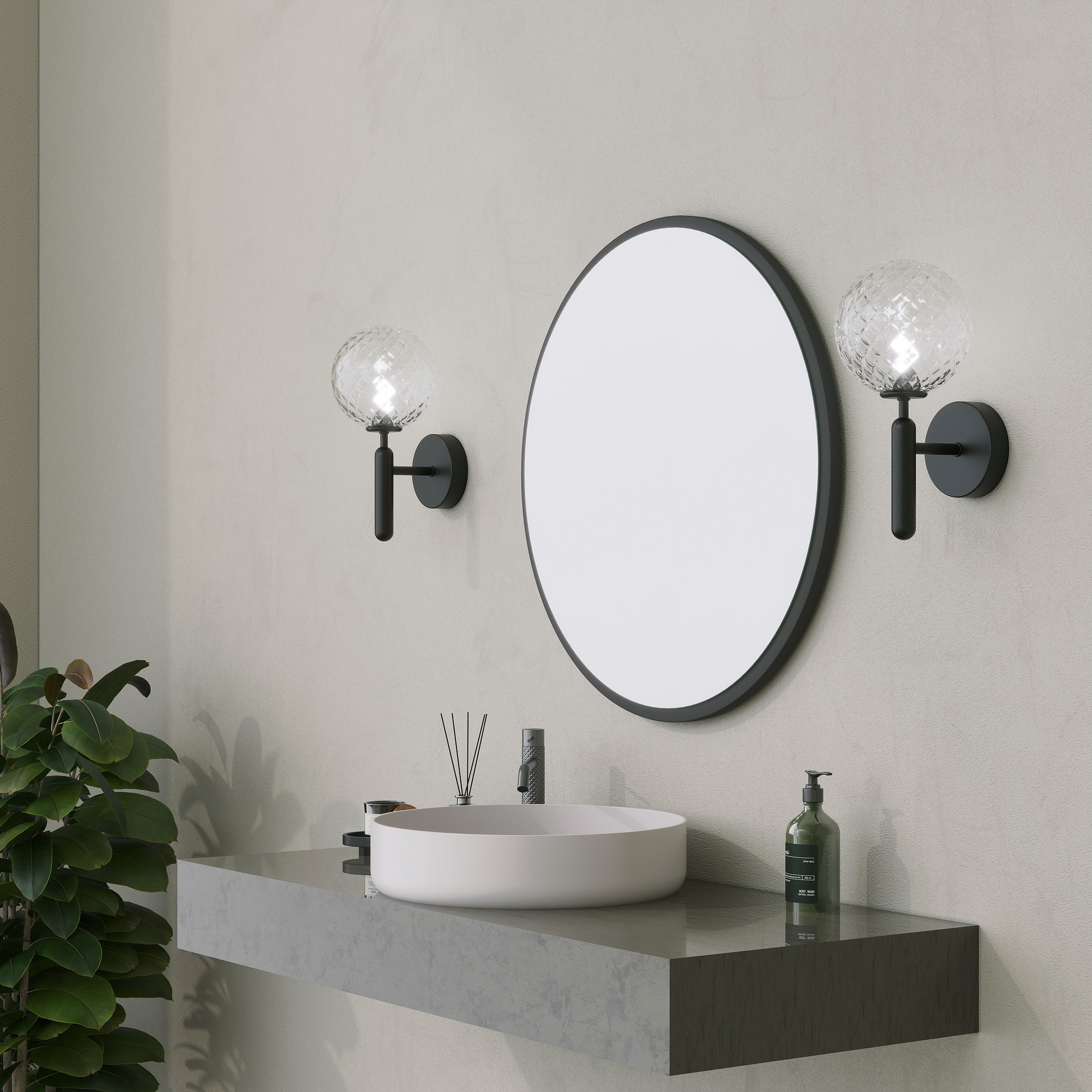 Dekorativno ogledalo Yuvarlak Mirror - Crna