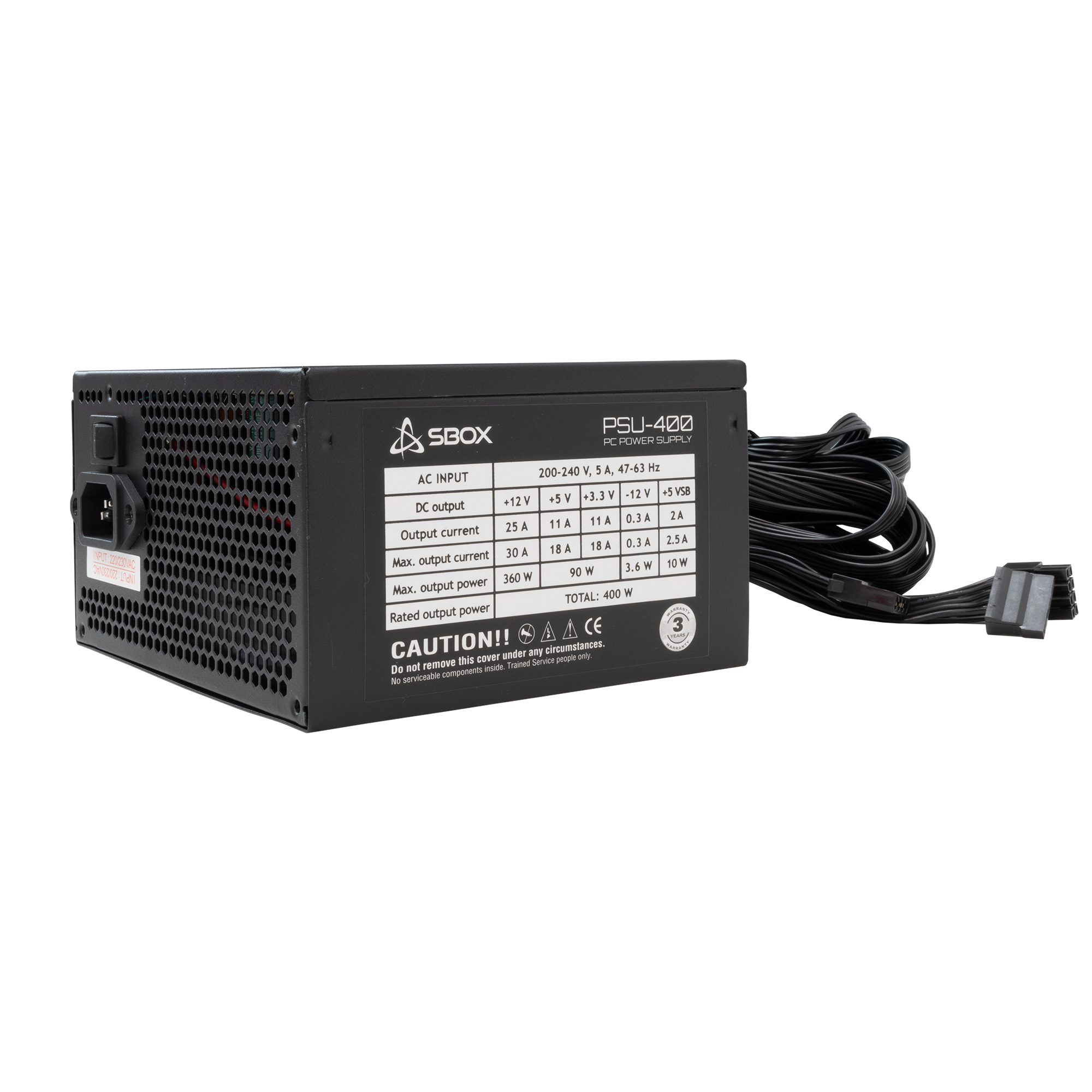 S BOX PSU 400 ATX 400W, Napajanje
