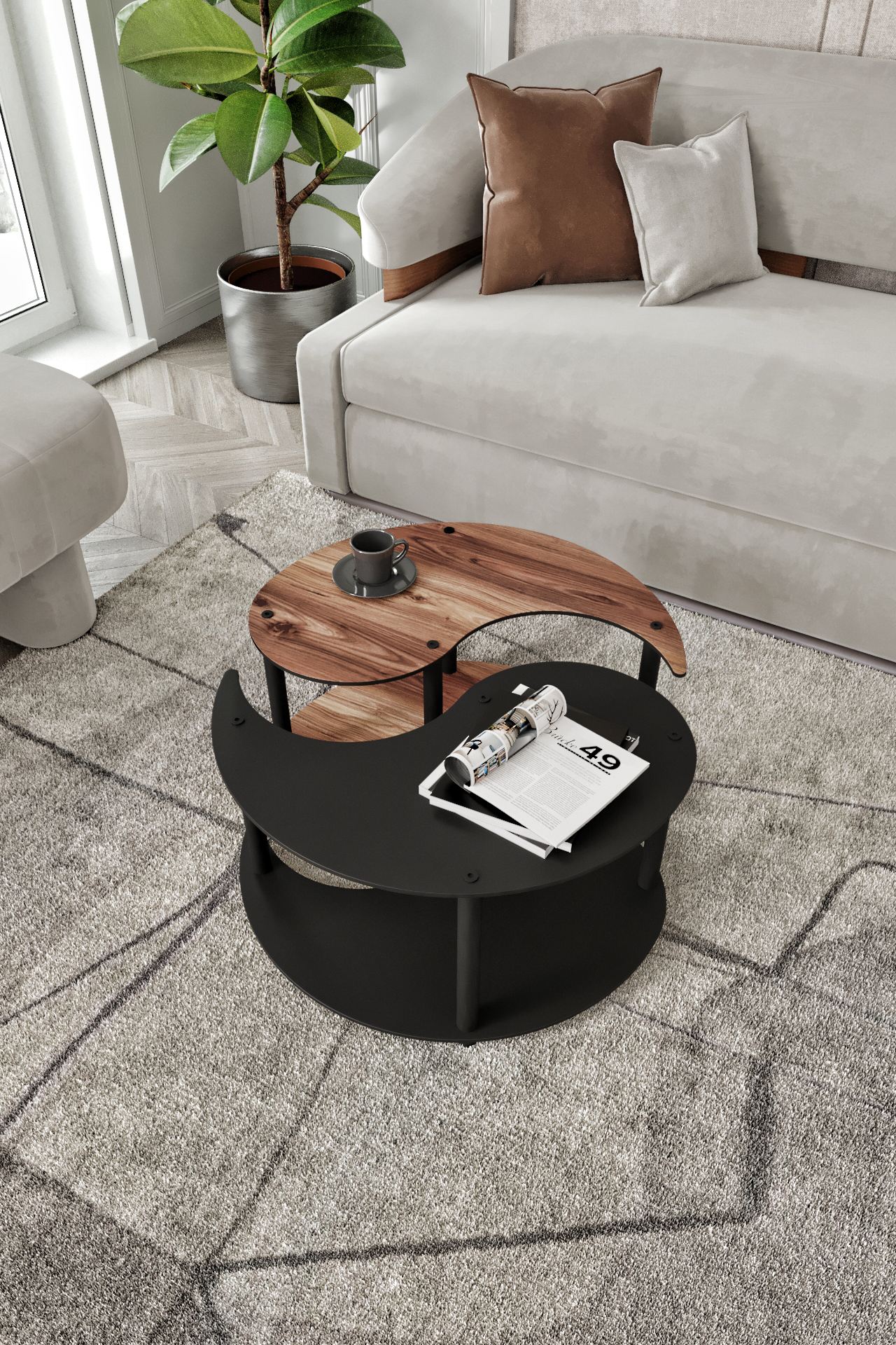 Set klub stolova Yi Yang2L 70 - Orah