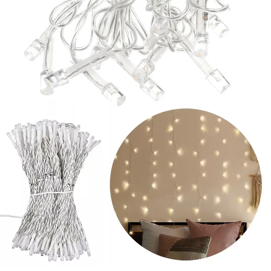 Ukrasna LED Svetla ZAVESA 3x3m Toplo Bela