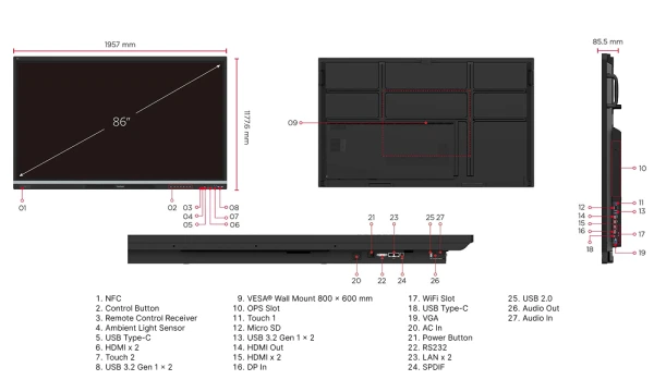 Interaktivan tabla Viewsonic IFP8651