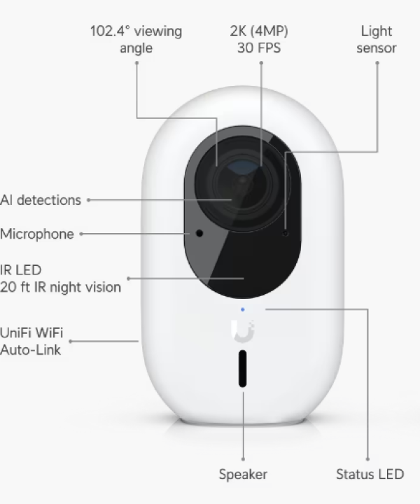 WiFi kamera Ubiquiti UVC-G4-INS-EU 4Mp/2688 x 1512