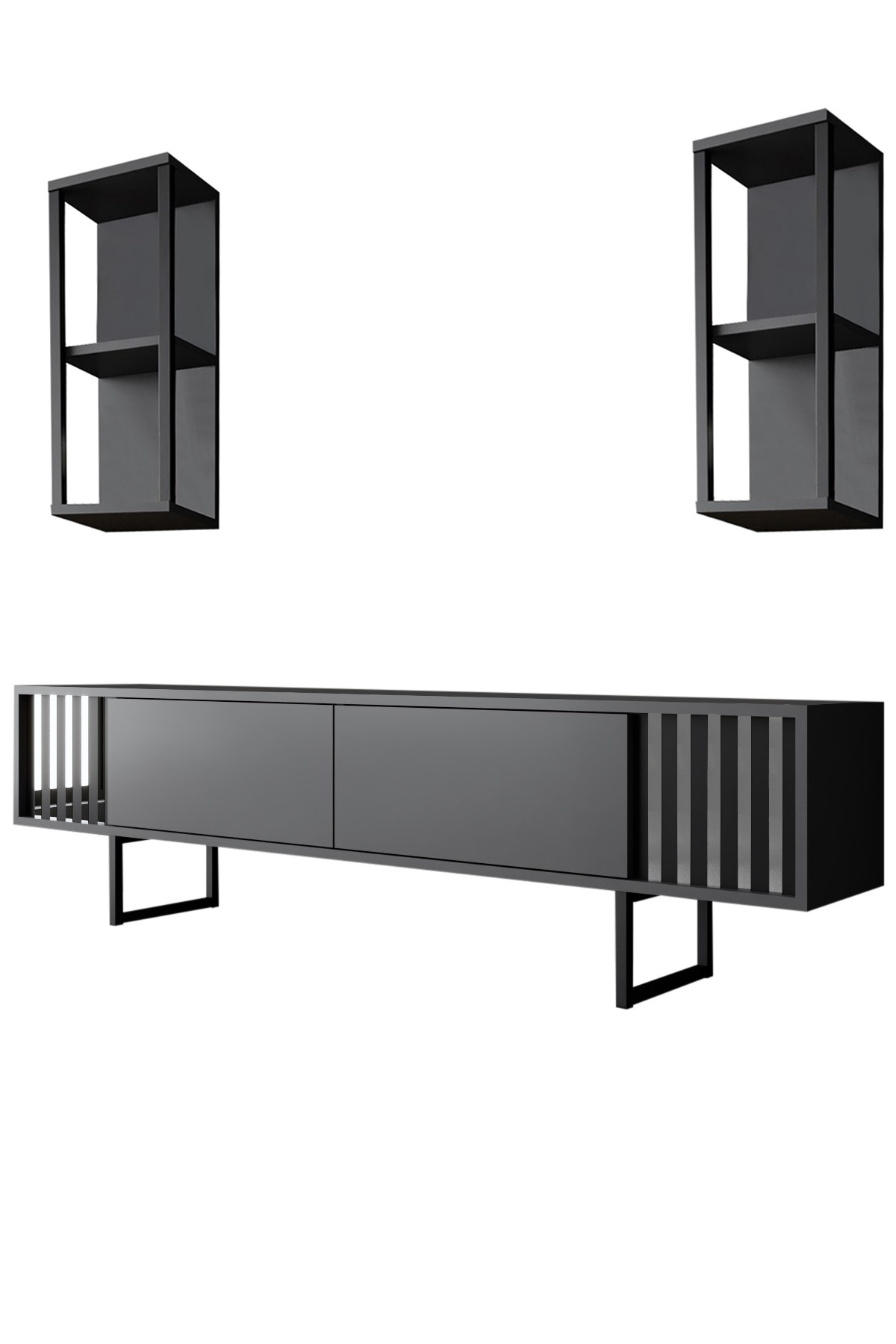 TV regal Chrome Line - Antracit, Crna