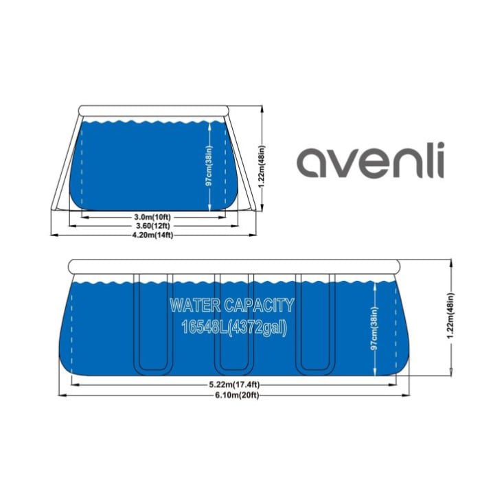 Bazen set 610x360x122cm ovalni prsten
