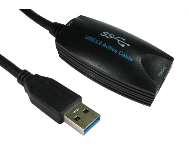 Kabl sa pojačivačem 3.0 USB A (M) - USB A (F) 5m crni