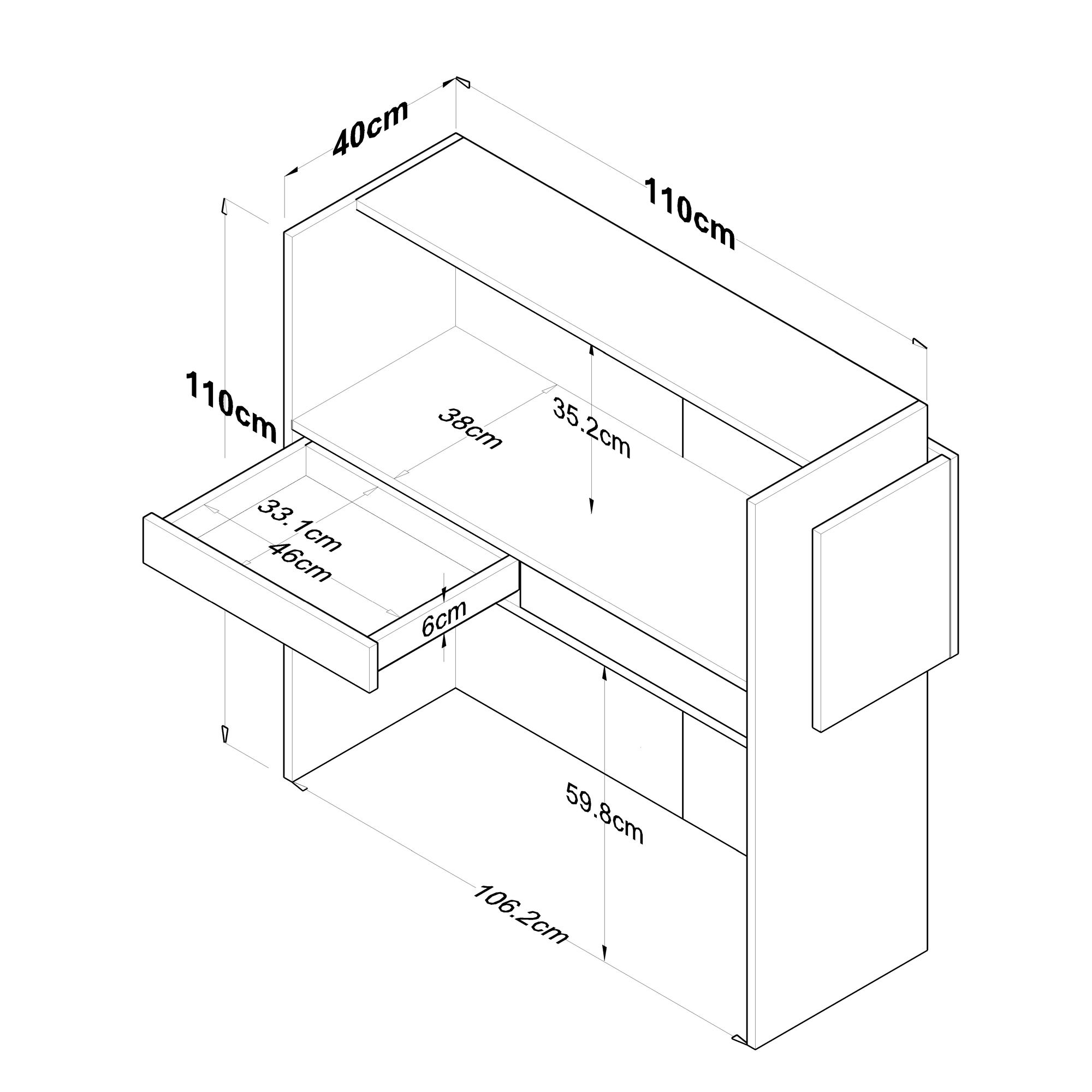 Recepcijski pult MA102 - 2929 Bela, Antracit