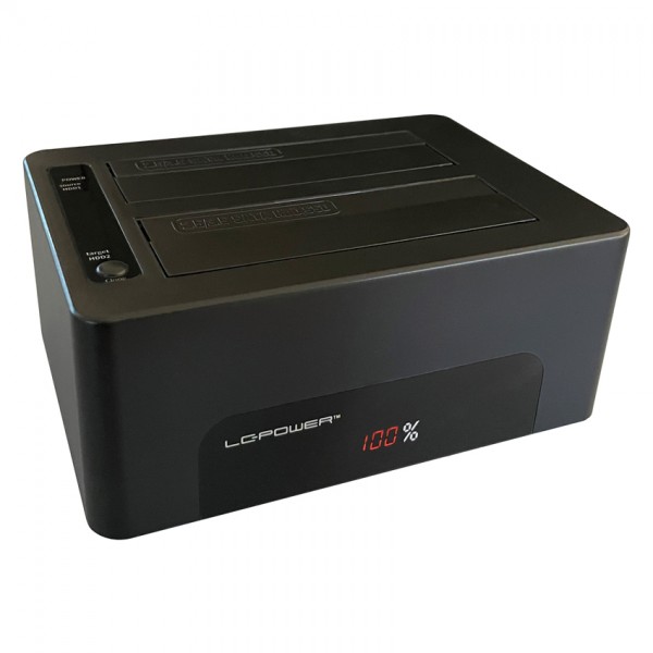 HDD D. Station dual bay LC-DOCK-U3-V 2xSSD/HDD Black, USB 3.2