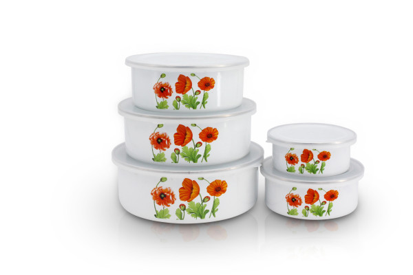 Set posuda R51212B5 sa poklopcem 5 komada