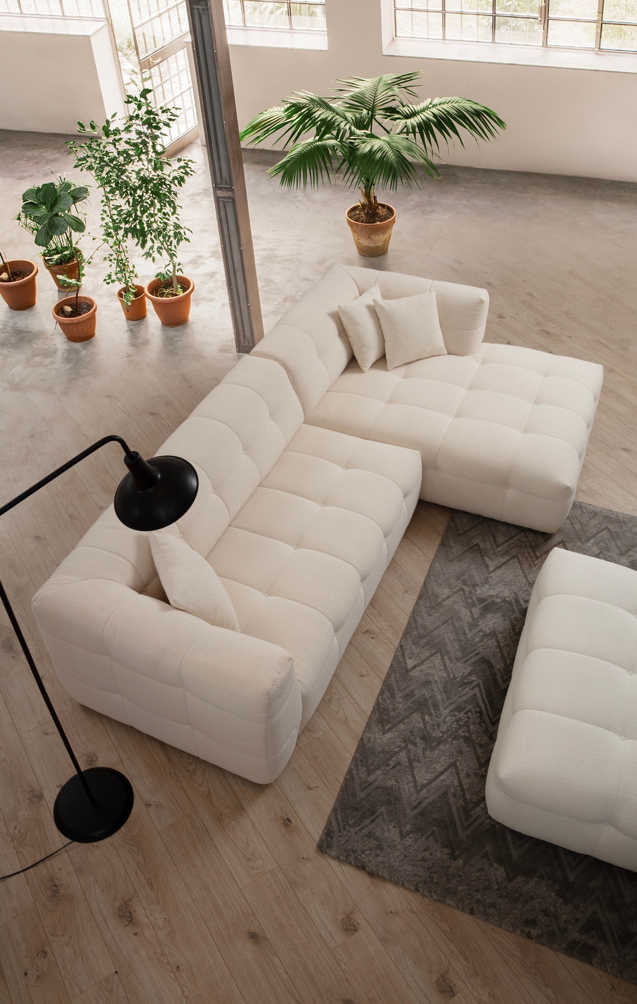 Ugaona garnitura Cady 3 Seater Right - Bež