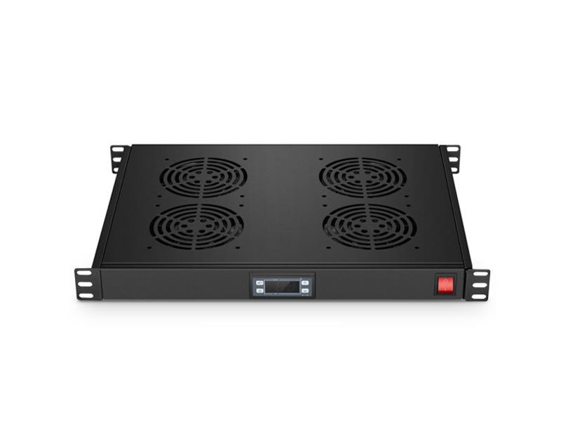 Ventilacioni panel-polica, cetiri ventilatora i termostat, 1U