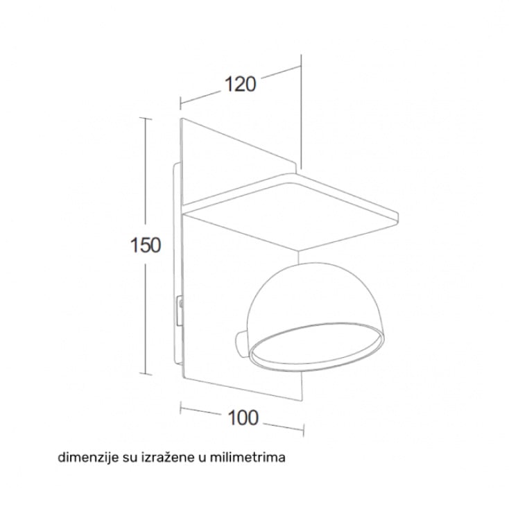 Zidna lampa 7W 3000K bela dimabilna