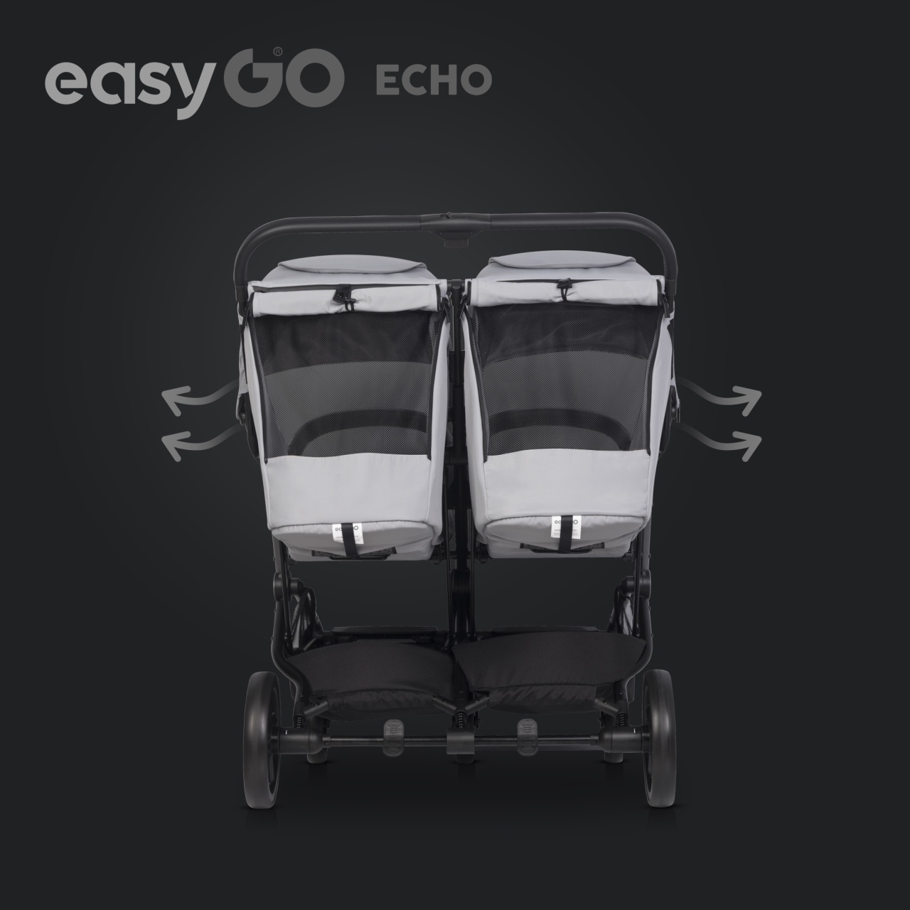 Eurocart easy go echo cloudy grey kolica za blizance