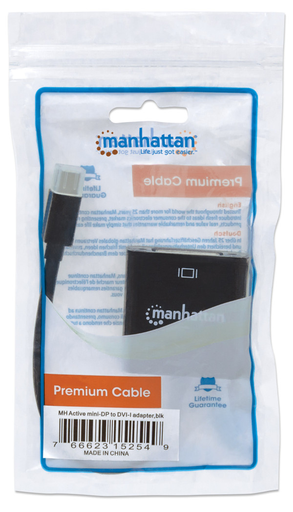 Adapter Manhattan 152549 Mini DisplayPort/M - DVI-D 24+5/F 4K