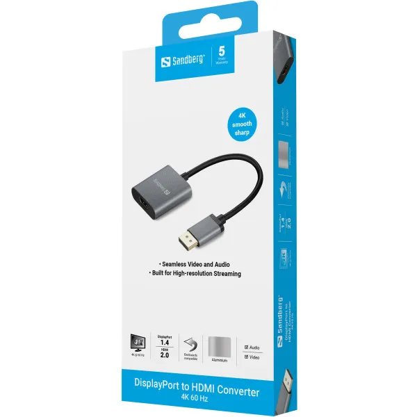 Adapter Sandberg DisplayProt 1.4- HDMI M/F 2.0 4K 509-19