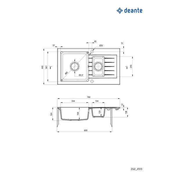 Deante Sudopera Zorba 76/WH/O/2 ZQZ A513