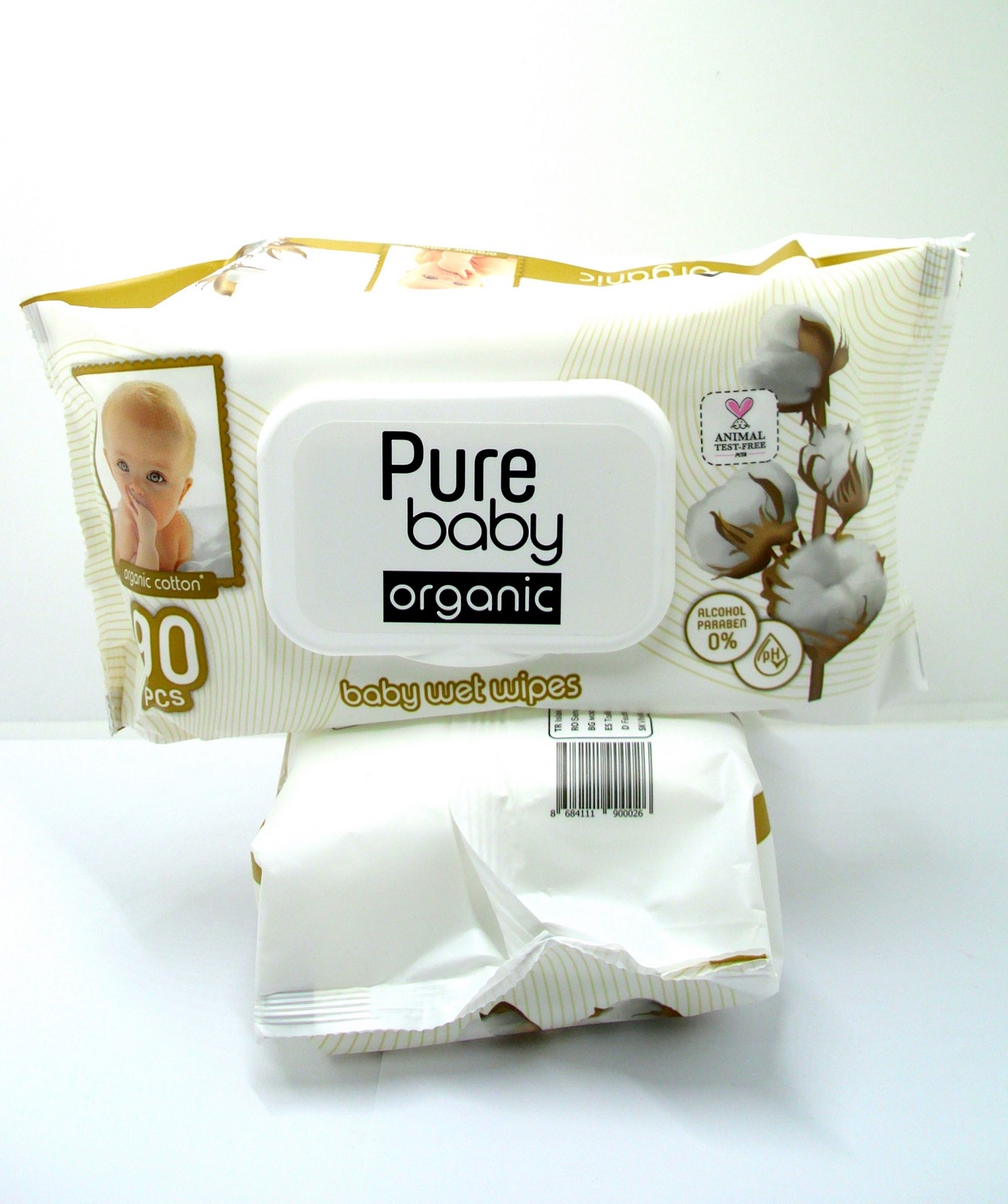 PURE BABY COTTON vlazne maramice 90/1 - Pakovanje od 6