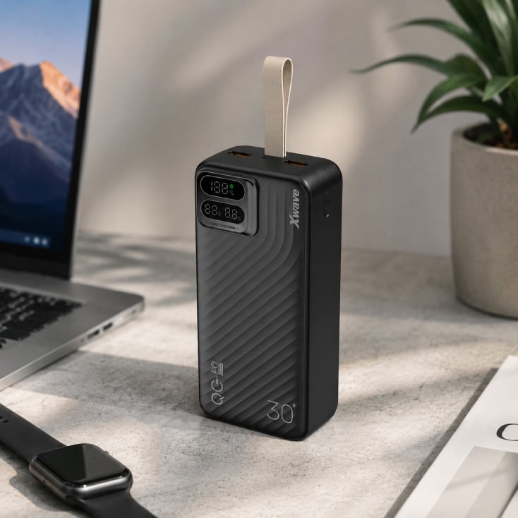 Xwave power bank eksterna baterija 30000mAh/65W/PD3.0/QC3.0/3A/2 xUSB/Type-C