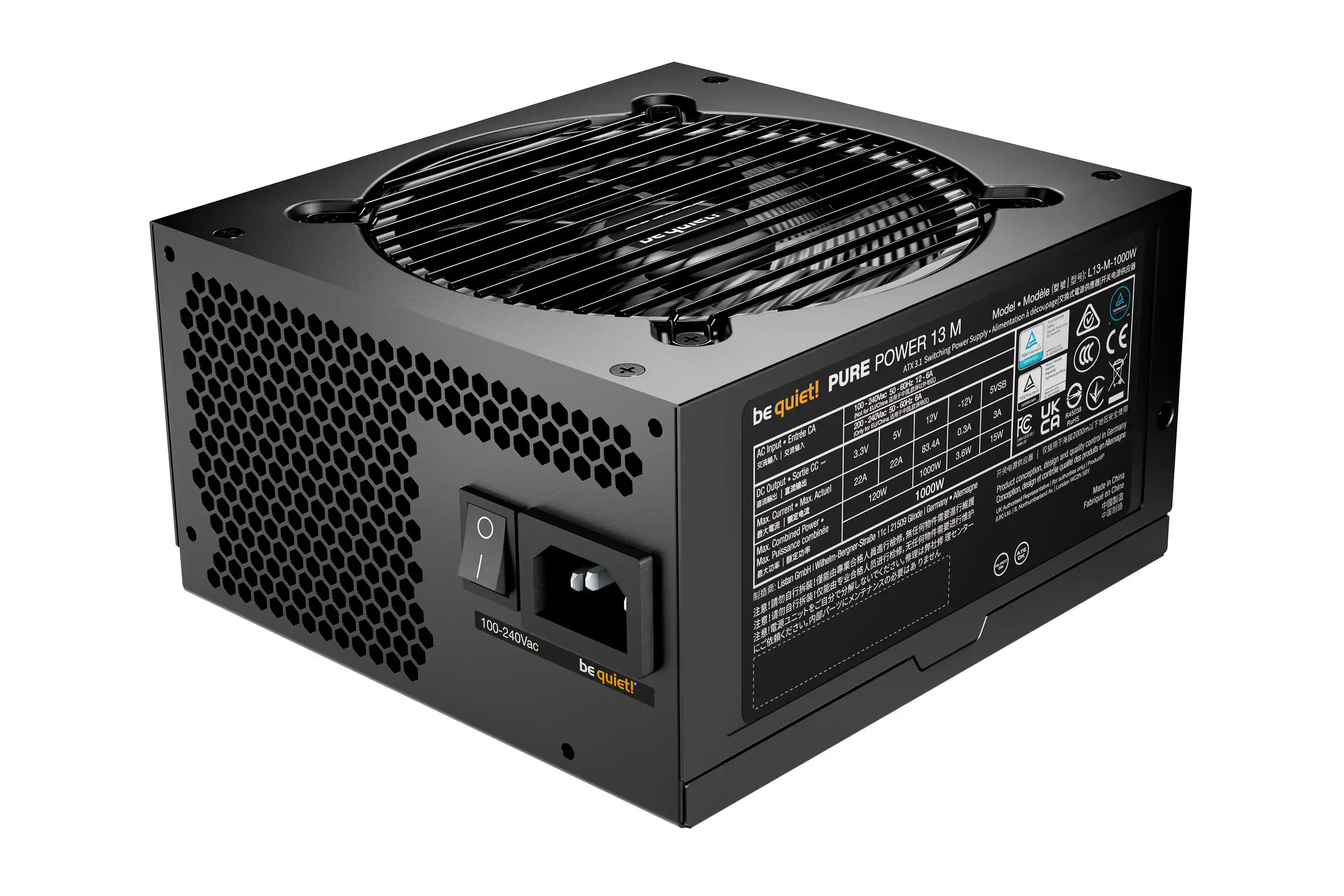 Napajanje Be Quiet Pure Power 13 M 1000W Gold BP028EU ATX3.1