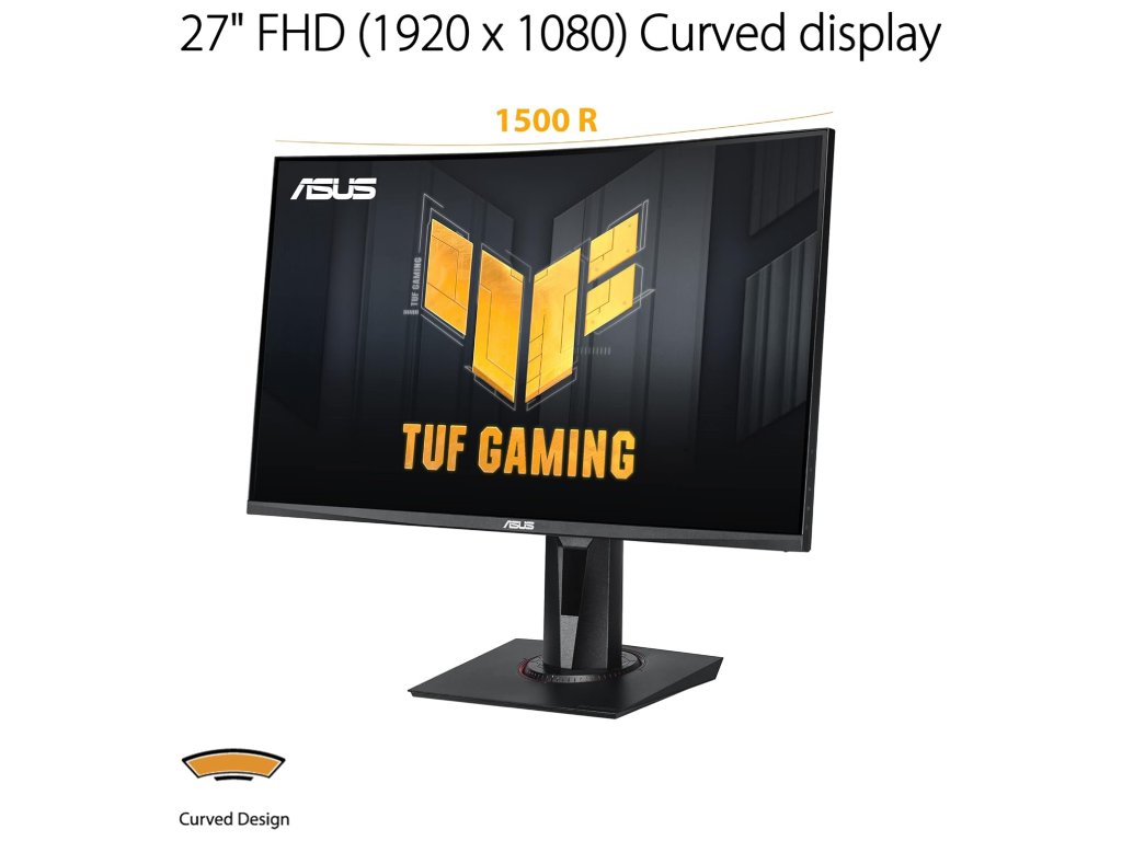 Monitor ASUS TUF VG27VQM 27"/VA,zakrivljen/1920x1080/240Hz/1ms MPRT/HDMIx2,DP,USB/freesync/visina