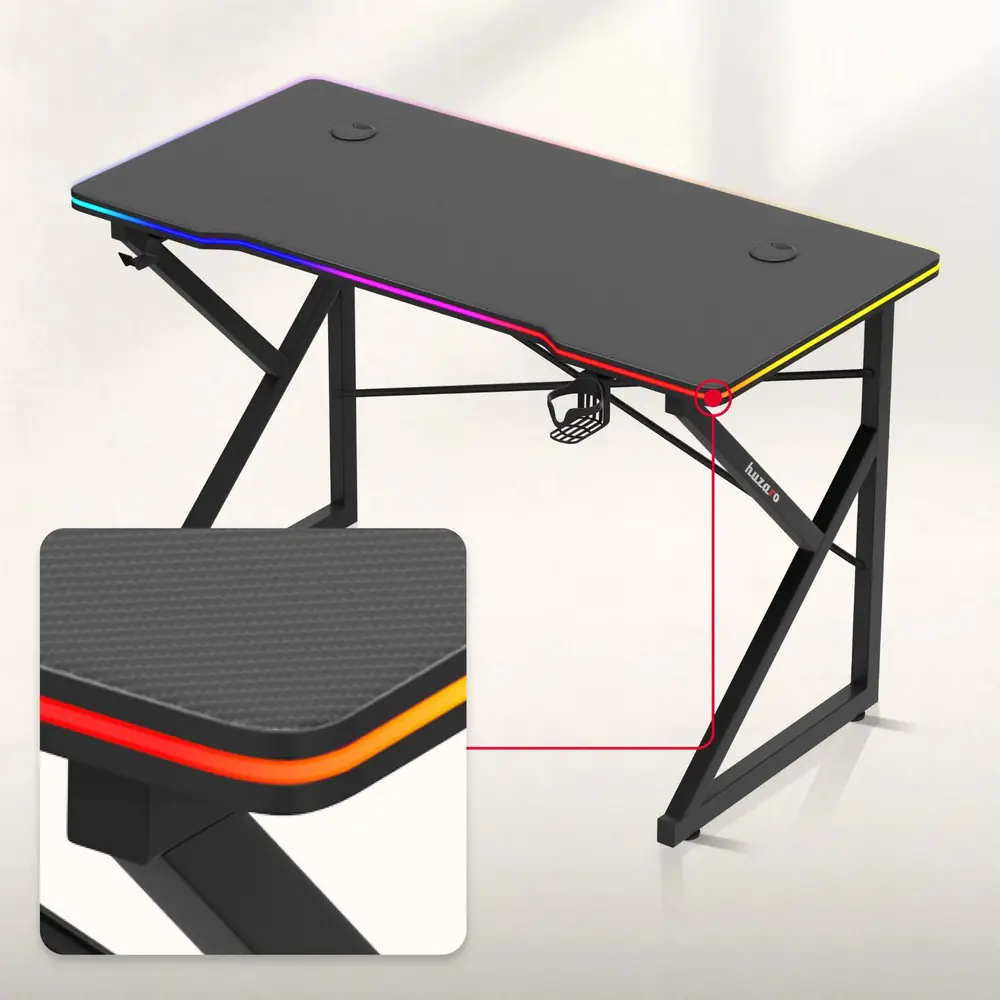 Huzaro Hero 1.7 RGB Crni Gaming sto