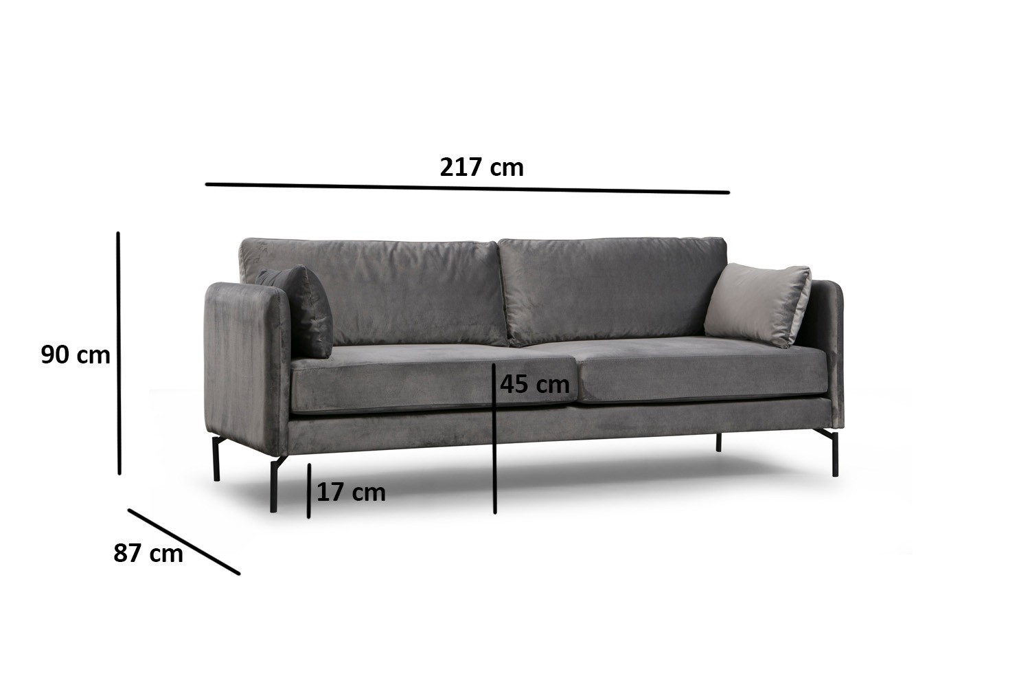 Trosed Sino 3 Seater Siva