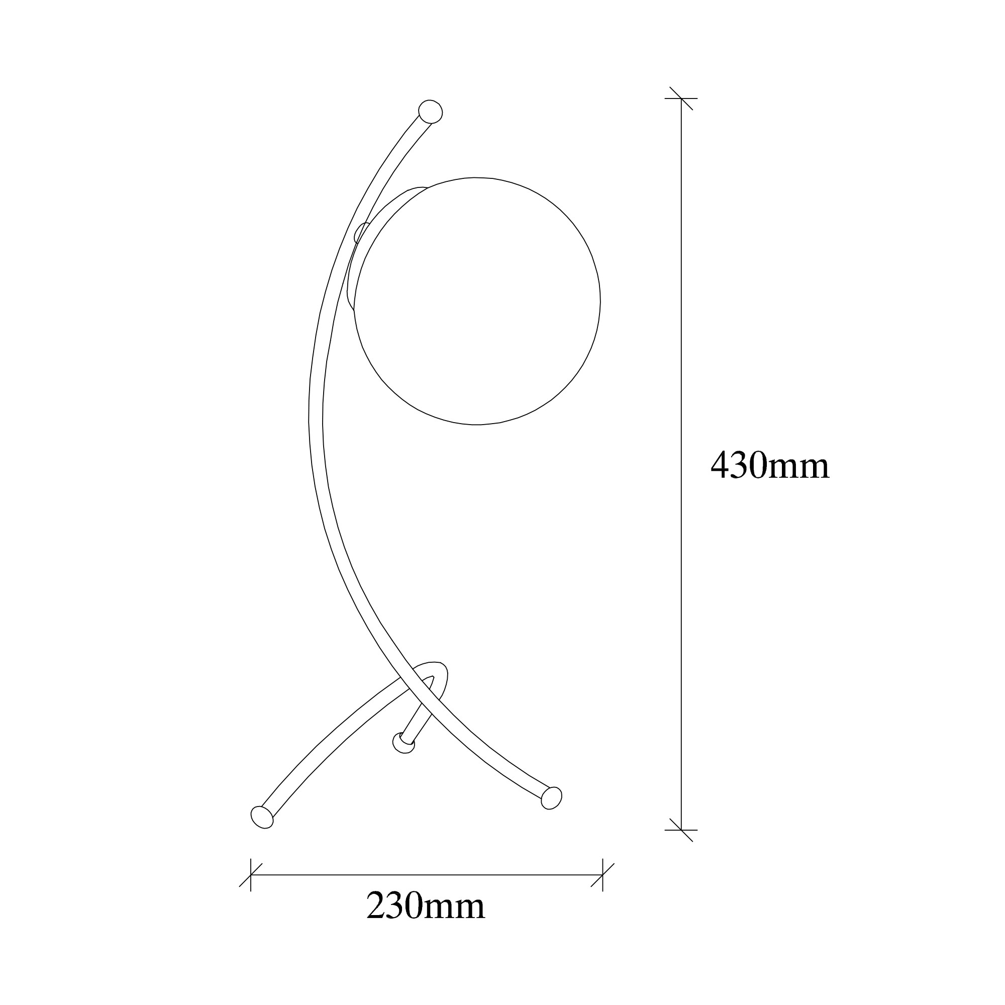 Stona lampa Yay - 5011 Crna, Bela