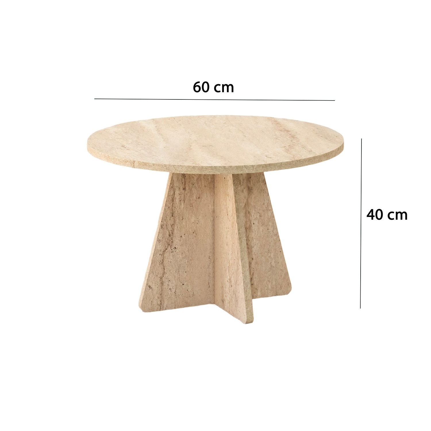 Klub sto Mushroom Travertin