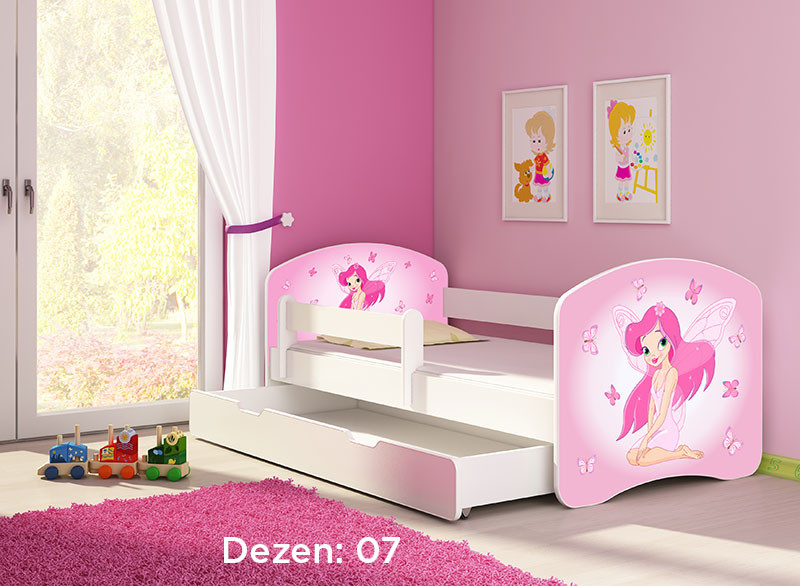 KREVET ZA DECU WHITE SA FIOKOM 140X70 ACMA 2 07