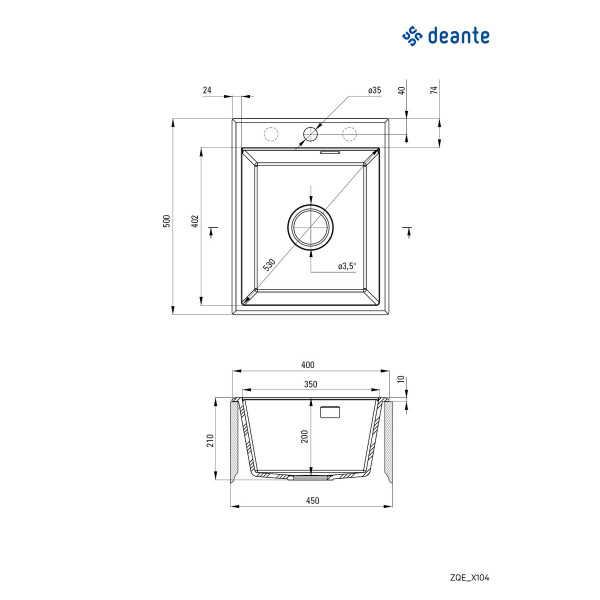 Deante sudopera Eridan 40/AL ZQE A104