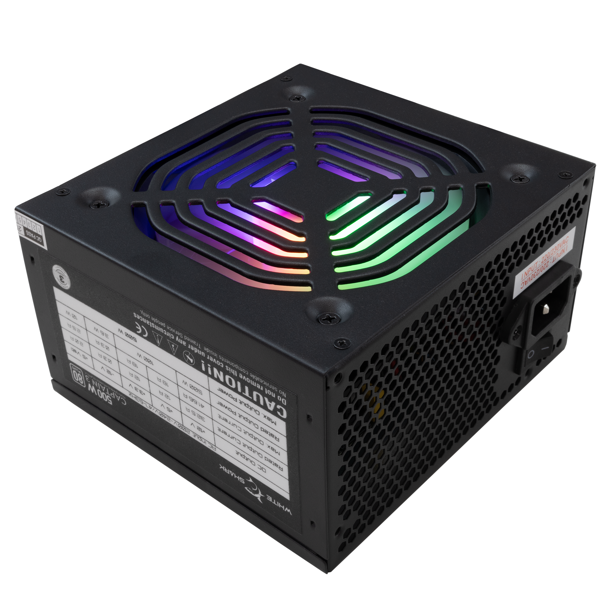 WS GPSU W500F CAPTAIN - 3, 500W 80 + RGB, PC Power