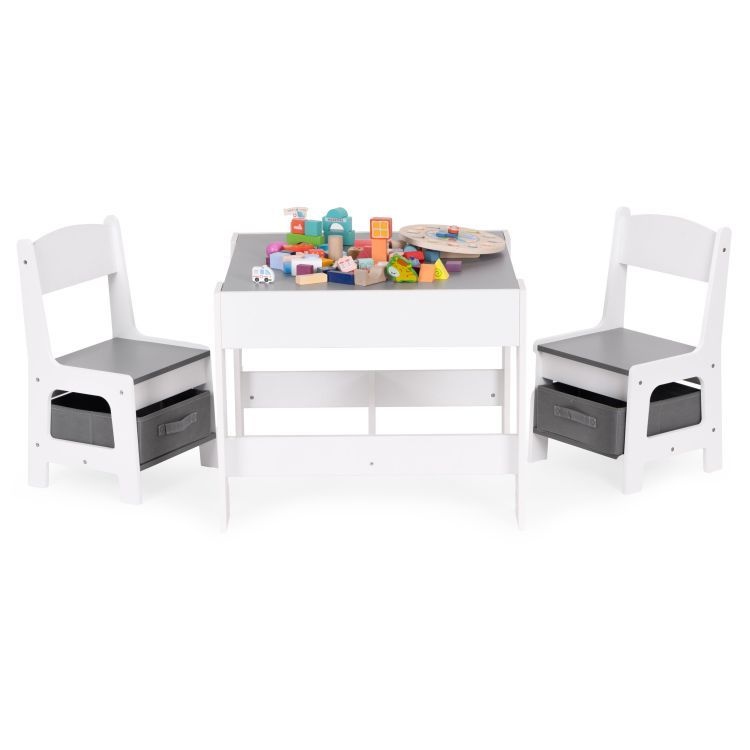 Dečiji set sto i 2 stolice sa tablom za pisanje White ECOTOYS