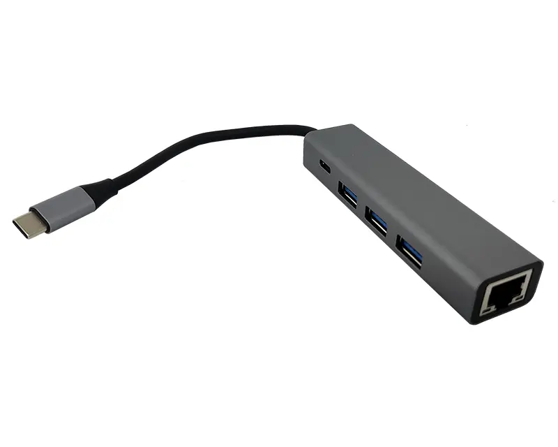 Adapter-konvertor TIP C na 3xUSB 3.0+TIP C+RJ45