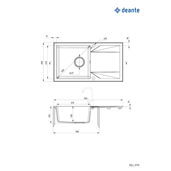 Deante sudopera Evora 78/BL/O ZQJ 2113