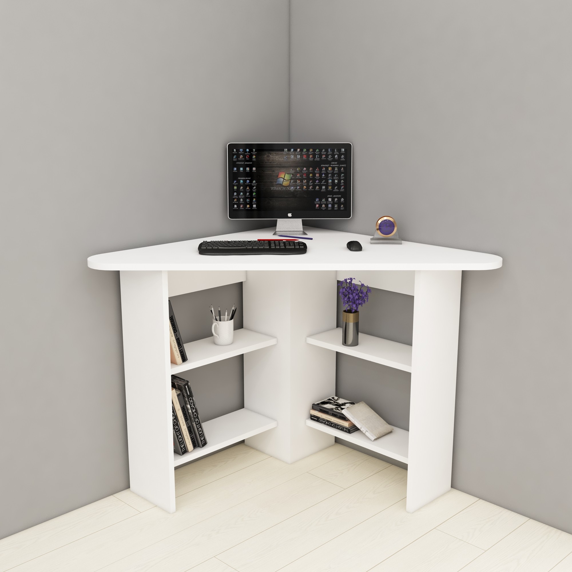 Radni sto Corner - Bela