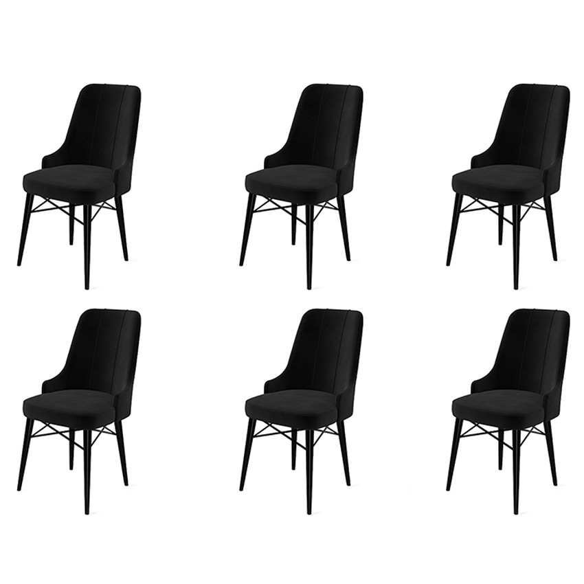 Set stolica (6 komada) Pare - Crna