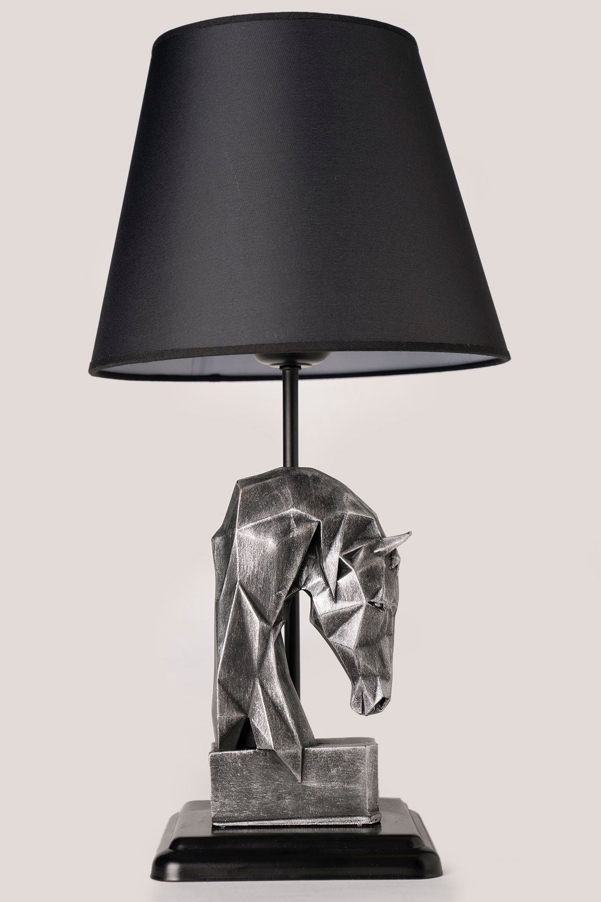 Stona lampa HM162 Srebrna, Crna